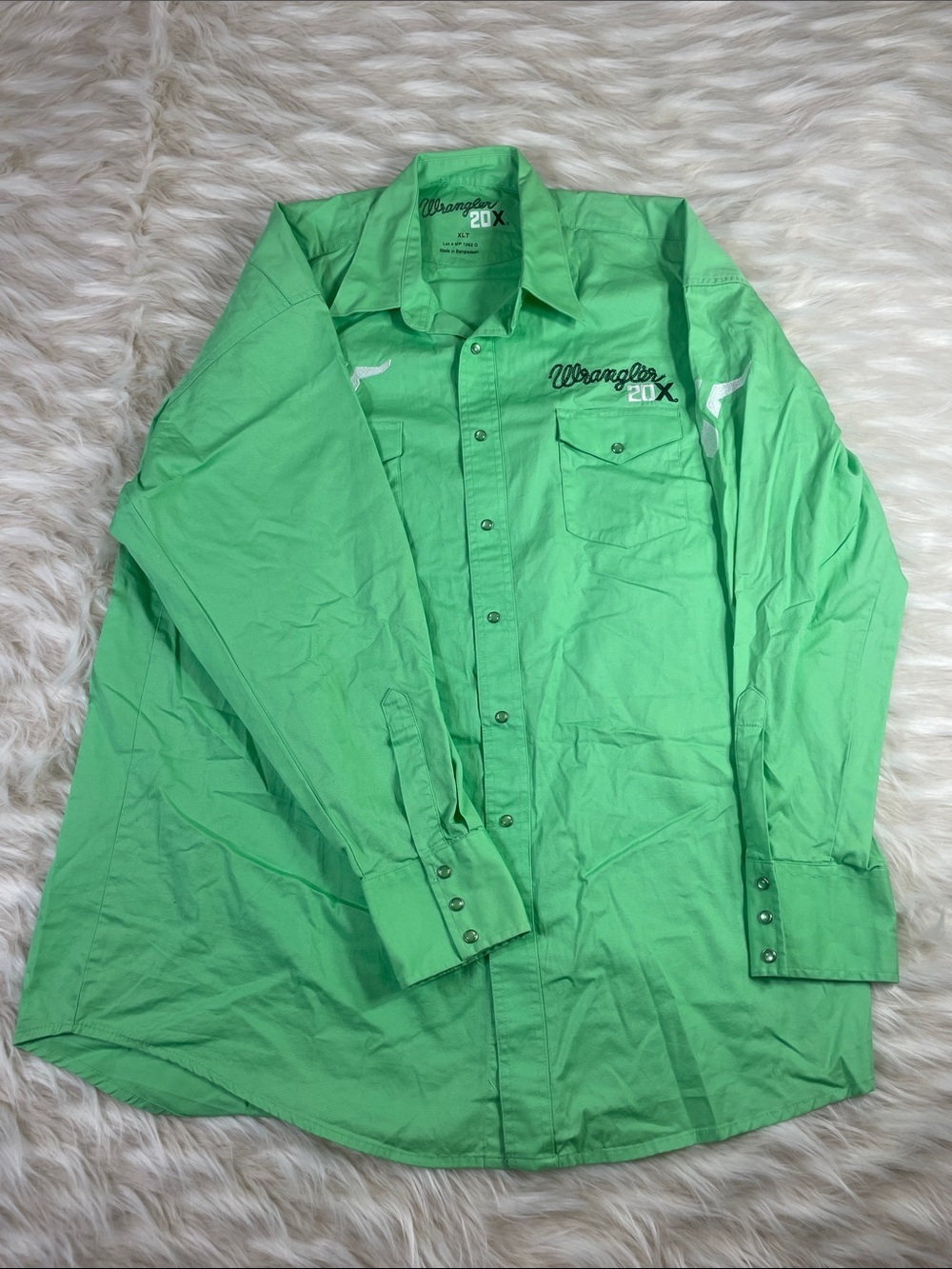 Wrangler 20X Pearl Snap Shirt Men's XLT Green